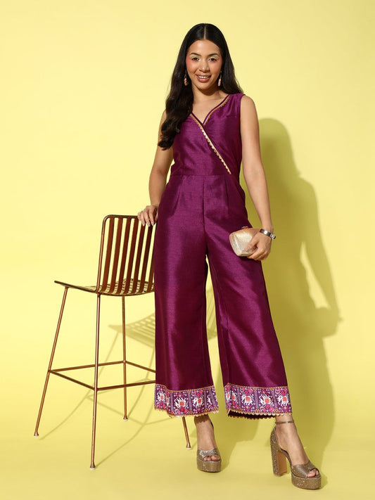 Ahalyaa Solid Basic Jumpsuit | Swadesiicart