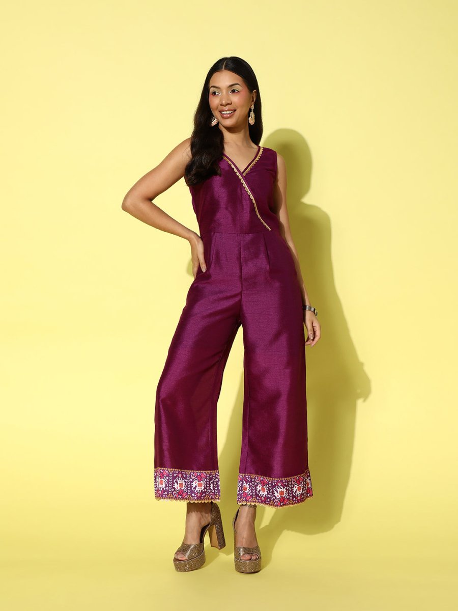 Ahalyaa Solid Basic Jumpsuit | Swadesiicart