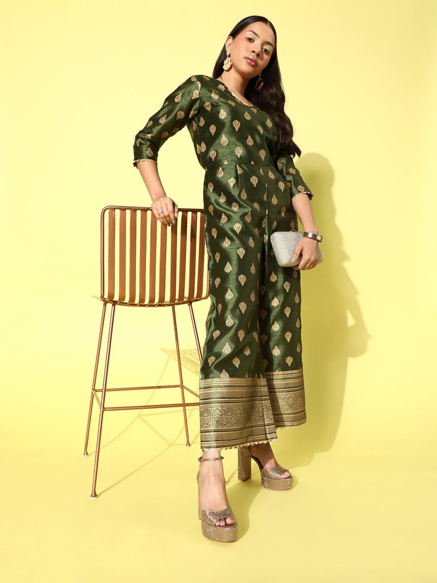 Ahalyaa Printed Basic Jumpsuit | Swadesiicart