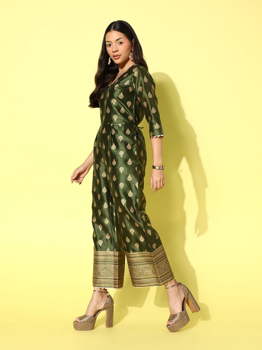 Ahalyaa Printed Basic Jumpsuit | Swadesiicart