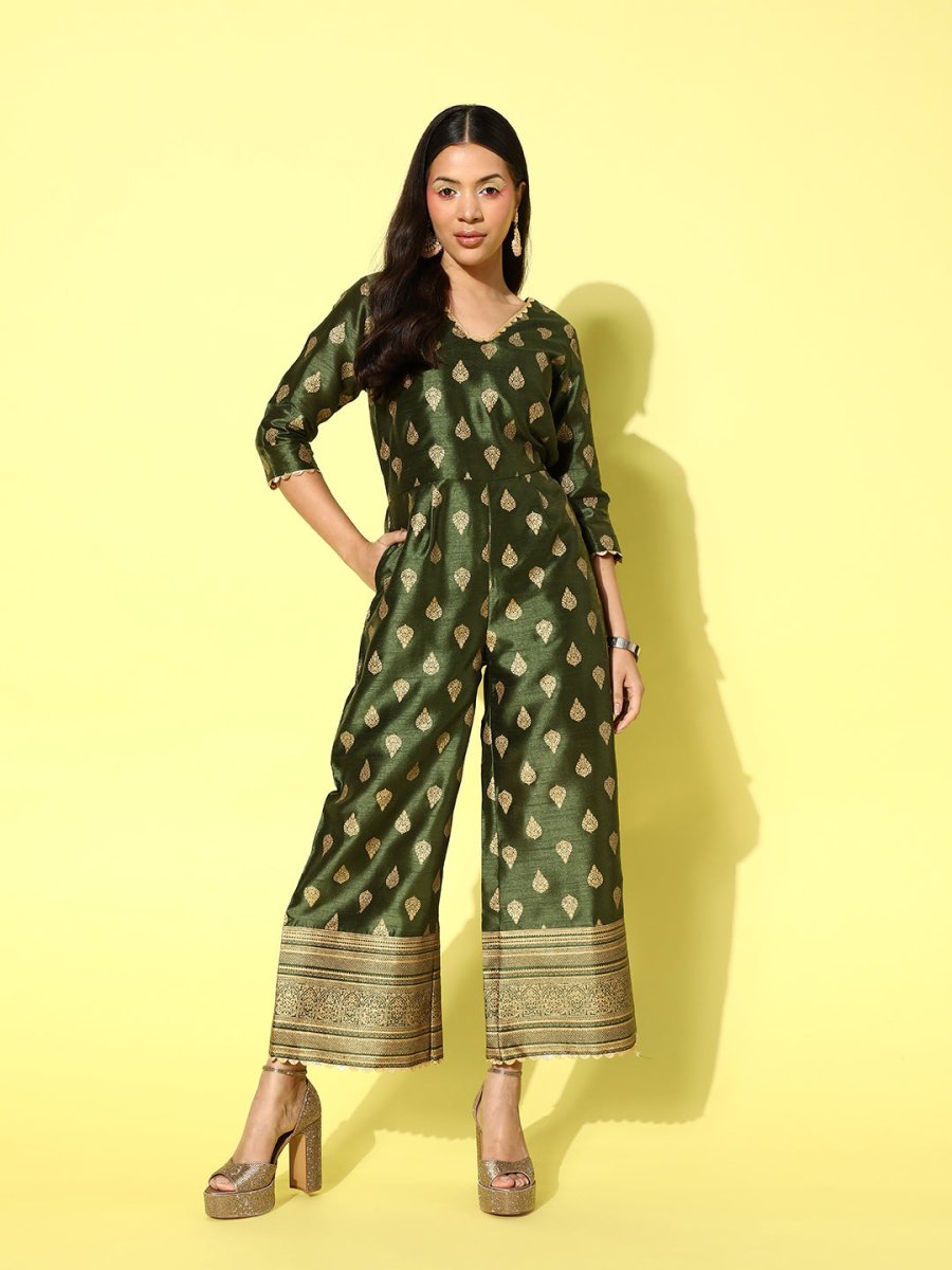 Ahalyaa Printed Basic Jumpsuit | Swadesiicart