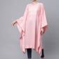 Ahalyaa Women Light Pink Pure Cotton Printed Flared Sleeve Kaftan Kurta | Swadesiicart