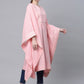 Ahalyaa Women Light Pink Pure Cotton Printed Flared Sleeve Kaftan Kurta | Swadesiicart