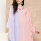 Ahalyaa Women Colourblocked Flared Sleeves Gotta Patti Crepe Kaftan Kurta | Swadesiicart
