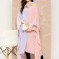 Ahalyaa Women Colourblocked Flared Sleeves Gotta Patti Crepe Kaftan Kurta | Swadesiicart