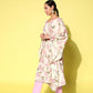 Ahalyaa Women Floral Printed Flared Sleeves Gotta Patti Floral Crepe Kaftan Kurta | Swadesiicart