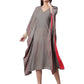 Ahalyaa Women Grey & Golden Ethnic Motifs Printed Flared Sleeves Beautiful Kaftan Kurta | Swadesiicart