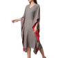 Ahalyaa Women Grey & Golden Ethnic Motifs Printed Flared Sleeves Beautiful Kaftan Kurta | Swadesiicart