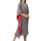 Ahalyaa Women Grey & Golden Ethnic Motifs Printed Flared Sleeves Beautiful Kaftan Kurta | Swadesiicart