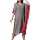 Ahalyaa Women Grey & Golden Ethnic Motifs Printed Flared Sleeves Beautiful Kaftan Kurta | Swadesiicart