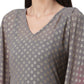 Ahalyaa Women Grey & Golden Ethnic Motifs Printed Flared Sleeves Beautiful Kaftan Kurta | Swadesiicart