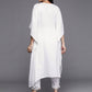 Ahalyaa Women White Yoke Design Aari Work Pashmina Kurta with Trousers | Swadesiicart