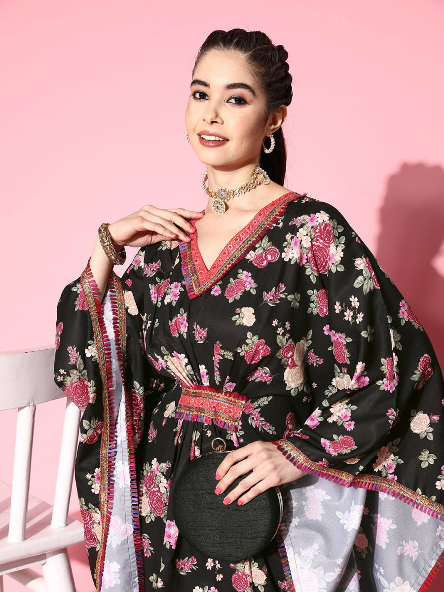 Ahalyaa Women Floral Printed Gotta Patti Kurta with Palazzos | Swadesiicart