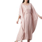 Ahalyaa Women Peach-Colored Printed Flared Sleeves Beautiful Kaftan Kurta | Swadesiicart