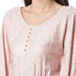 Ahalyaa Women Peach-Colored Printed Flared Sleeves Beautiful Kaftan Kurta | Swadesiicart