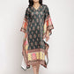 Ahalyaa Women's Dark Green Digital Print Velvet Kaftan | Swadesiicart