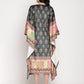 Ahalyaa Women's Dark Green Digital Print Velvet Kaftan | Swadesiicart