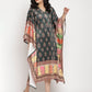 Ahalyaa Women's Dark Green Digital Print Velvet Kaftan | Swadesiicart