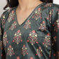 Ahalyaa Women's Dark Green Digital Print Velvet Kaftan | Swadesiicart