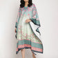 Ahalyaa Women's Sea Green Digital Print Velvet Kaftan | Swadesiicart