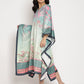 Ahalyaa Women's Sea Green Digital Print Velvet Kaftan | Swadesiicart