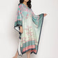 Ahalyaa Women's Sea Green Digital Print Velvet Kaftan | Swadesiicart