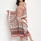 Ahalyaa Women's Beige Color Digital Print Velvet Kaftan | Swadesiicart