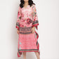 Ahalyaa Women's Pink Color Digital Print Velvet Kaftan | Swadesiicart