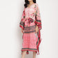 Ahalyaa Women's Pink Color Digital Print Velvet Kaftan | Swadesiicart