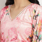 Ahalyaa Women's Pink Color Digital Print Velvet Kaftan | Swadesiicart