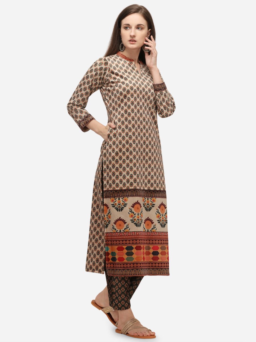 Ahalyaa Off White Long Kurta With Pant | Swadesiicart