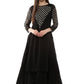 Ahalyaa Black Floor Length Double Layered Anarkali | Swadesiicart