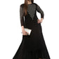 Ahalyaa Black Floor Length Double Layered Anarkali | Swadesiicart