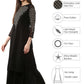Ahalyaa Black Floor Length Double Layered Anarkali | Swadesiicart