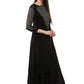 Ahalyaa Black Floor Length Double Layered Anarkali | Swadesiicart