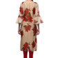 Ahalyaa Women Beige & Maroon Floral Printed Straight Kurta | Swadesiicart