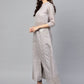 Ahalyaa Women Grey & Silver Printed A-Line Kurta | Swadesiicart