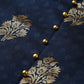 Ahalyaa Navy Blue & Golden Foil Printed Layered Maxi Dress | Swadesiicart