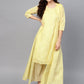 Ahalyaa Yellow Metallic Printed Koti Style Kurta For Women | Swadesiicart