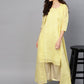 Ahalyaa Yellow Metallic Printed Koti Style Kurta For Women | Swadesiicart