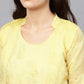 Ahalyaa Yellow Metallic Printed Koti Style Kurta For Women | Swadesiicart
