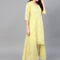 Ahalyaa Yellow Metallic Printed Koti Style Kurta For Women | Swadesiicart
