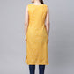 Ahalyaa Women's Mustard Pure Cotton Printed Kurta | Swadesiicart