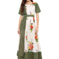 Ahalyaa Cotton Floral Attached Dupatta With Belt Flared Kurta | Swadesiicart