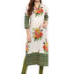 Ahalyaa Floral Cotton Blend Straight Off white Kurta | Swadesiicart