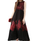 Ahalyaa Women Black and Red Indo western Cotton Blend Kalidar Kurta | Swadesiicart