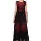 Ahalyaa Women Black and Red Indo western Cotton Blend Kalidar Kurta | Swadesiicart