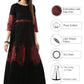 Ahalyaa Black & Red Cotton Blend Floor Length Anarkali Kurta Dress | Swadesiicart