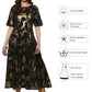 Ahalyaa Black Floor Length Cotton Blend Anarkali With Gold Print | Swadesiicart