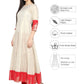 Ahalyaa Off White & Red Gold Printed Anarkali | Swadesiicart
